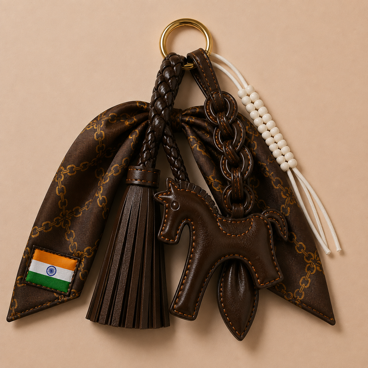 INDIA Flag Scarf Charm