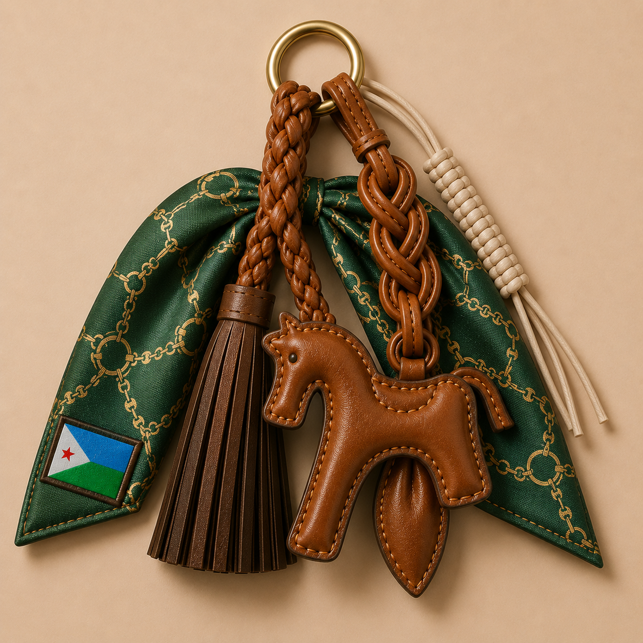 Djibouti Flag Scarf Charm