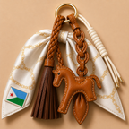 Djibouti Flag Scarf Charm
