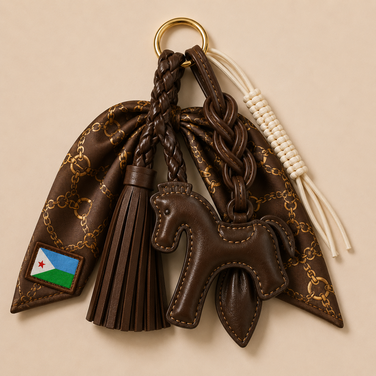 Djibouti Flag Scarf Charm